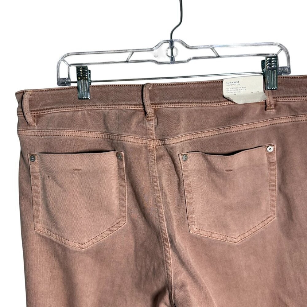J. Jill Womens Slim Ankle Jeans Size 14 Dusty Pink Color Cotton Blend Classic NW - Picture 6 of 8